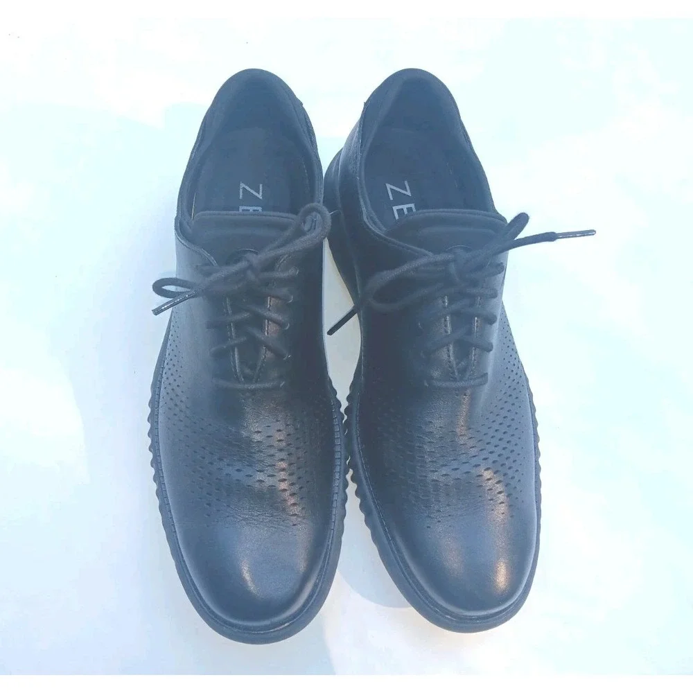 Cole Haan Men's 2.0 Zero Grand Laser Wingtip Oxford‎ Black Sneakers Sz 9M